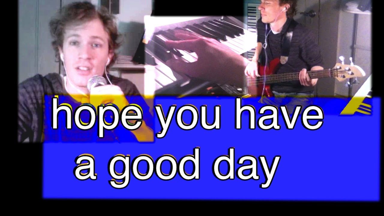 A musician with the text 